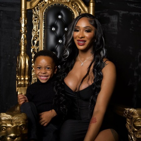 Telee Gaulden with her son.